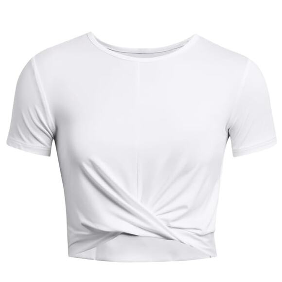 Under Armour Wmn Motion Crossover Short Sleeve Crop Top Size US M White - Picture 3 of 5